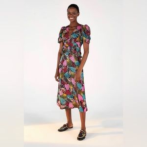 NWT FARM Rio Shell Mix Midi Dress